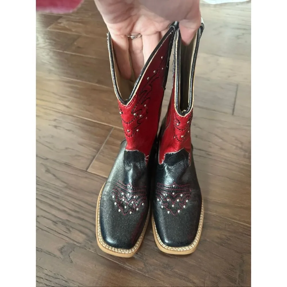 Roper Girl’s Sparkle Red and Black Cowgirl Boots size 3 - Picture 4 of 6